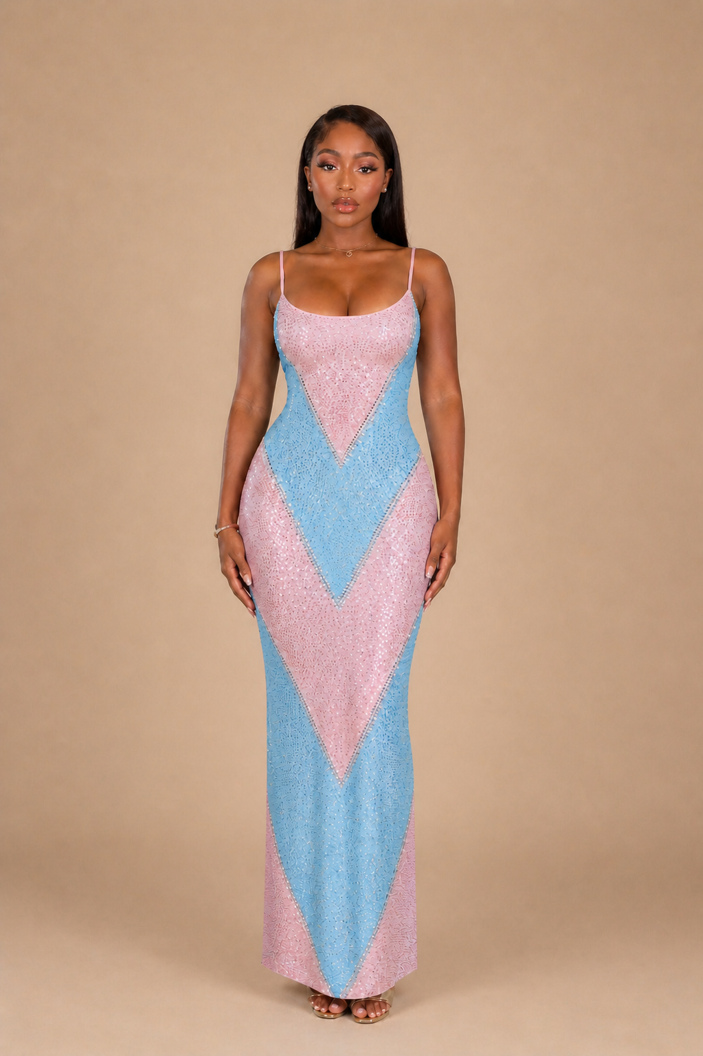 Byxie Valentina Rhinestone Bodycon Maxi Dress - Sky Blue Shop Byxie