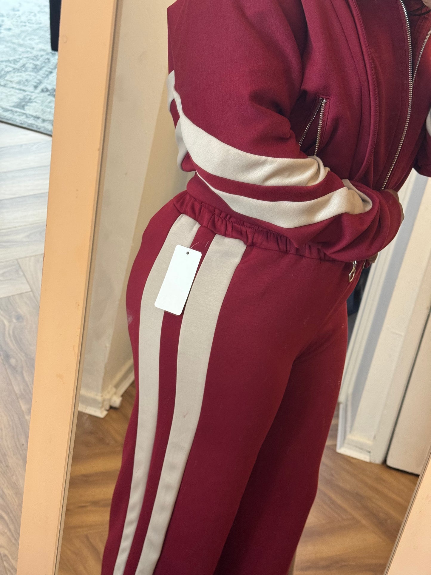 Raya Zip-Up Track Set – Burgundy
