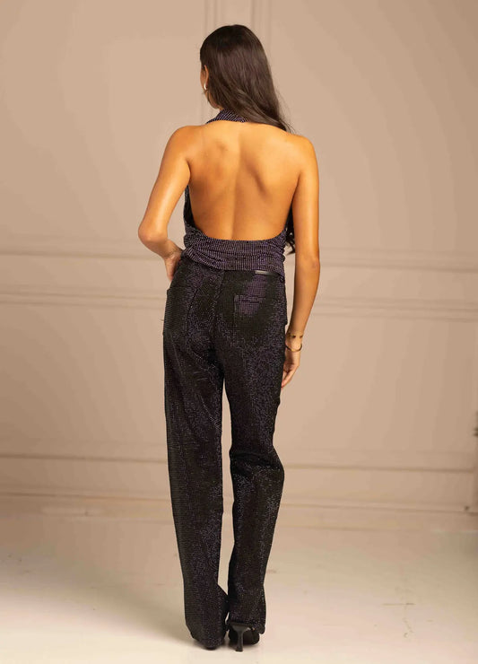 Stud Embellished Draped Halter Neck Top Shop Byxie