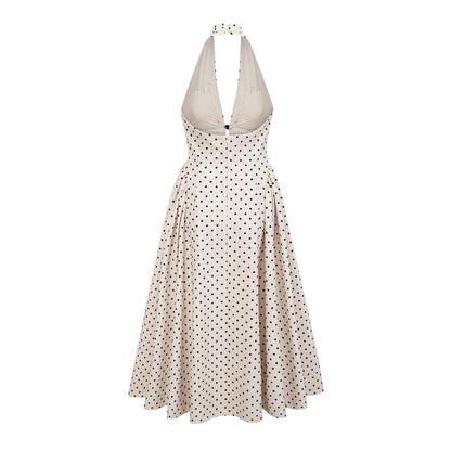Margot Polka Dot Halterneck Midi Dress Shop Byxie