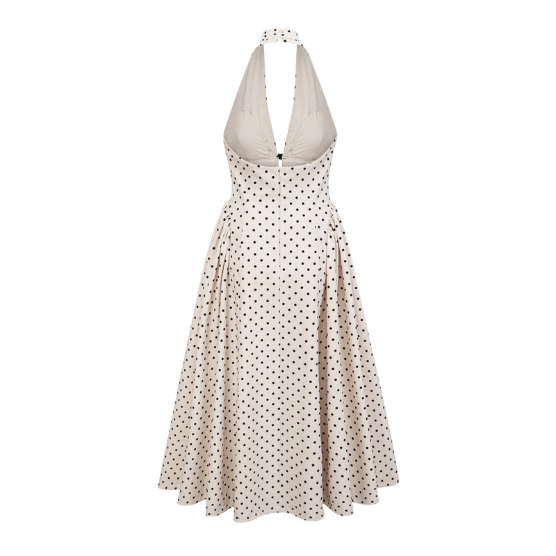 Margot Polka Dot Halterneck Midi Dress Shop Byxie