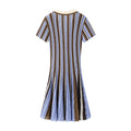 Zahra Stripe Knit Polo Mini Dress - Blue Shop Byxie