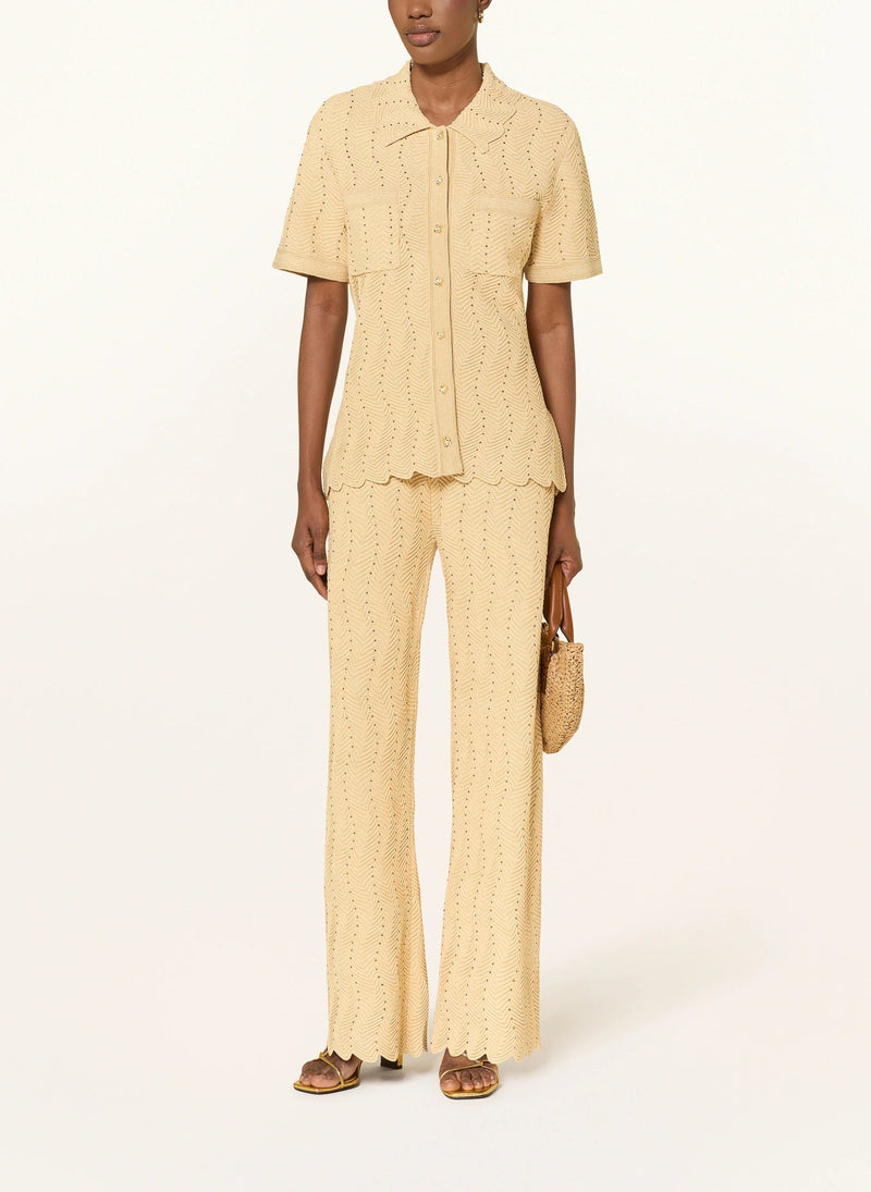 Solène Embellished Knit Shirt – Champagne Shop Byxie