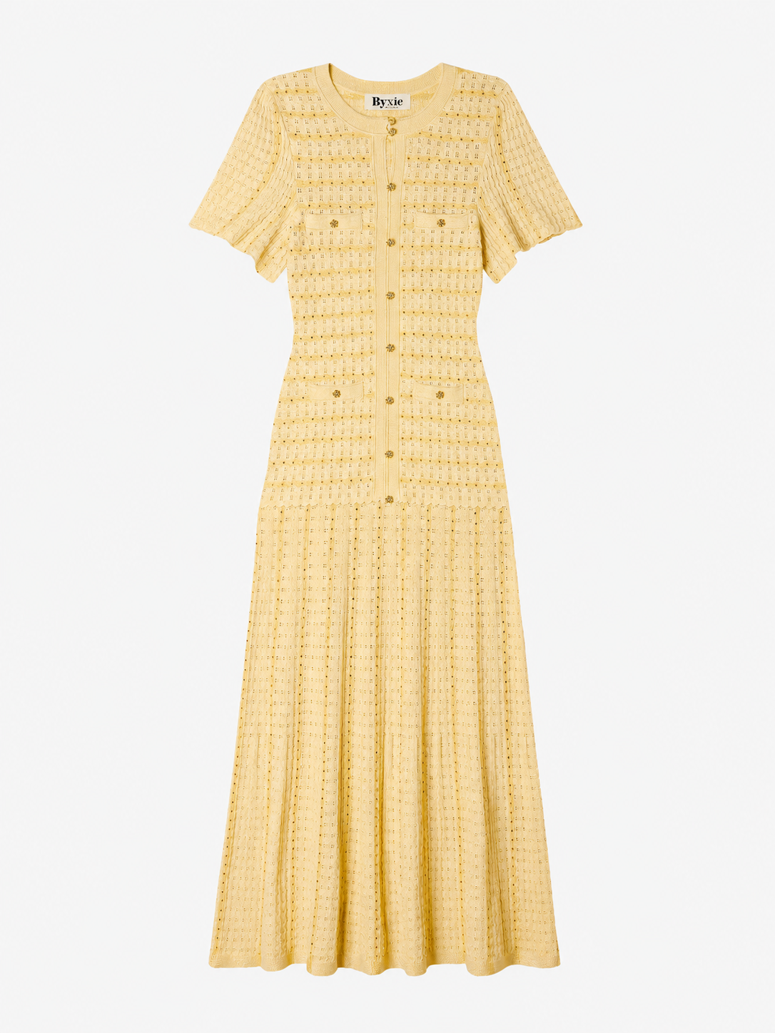 Serena Rhinestone Knit Dress - Champagne Shop Byxie