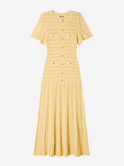 Serena Rhinestone Knit Dress - Champagne Shop Byxie