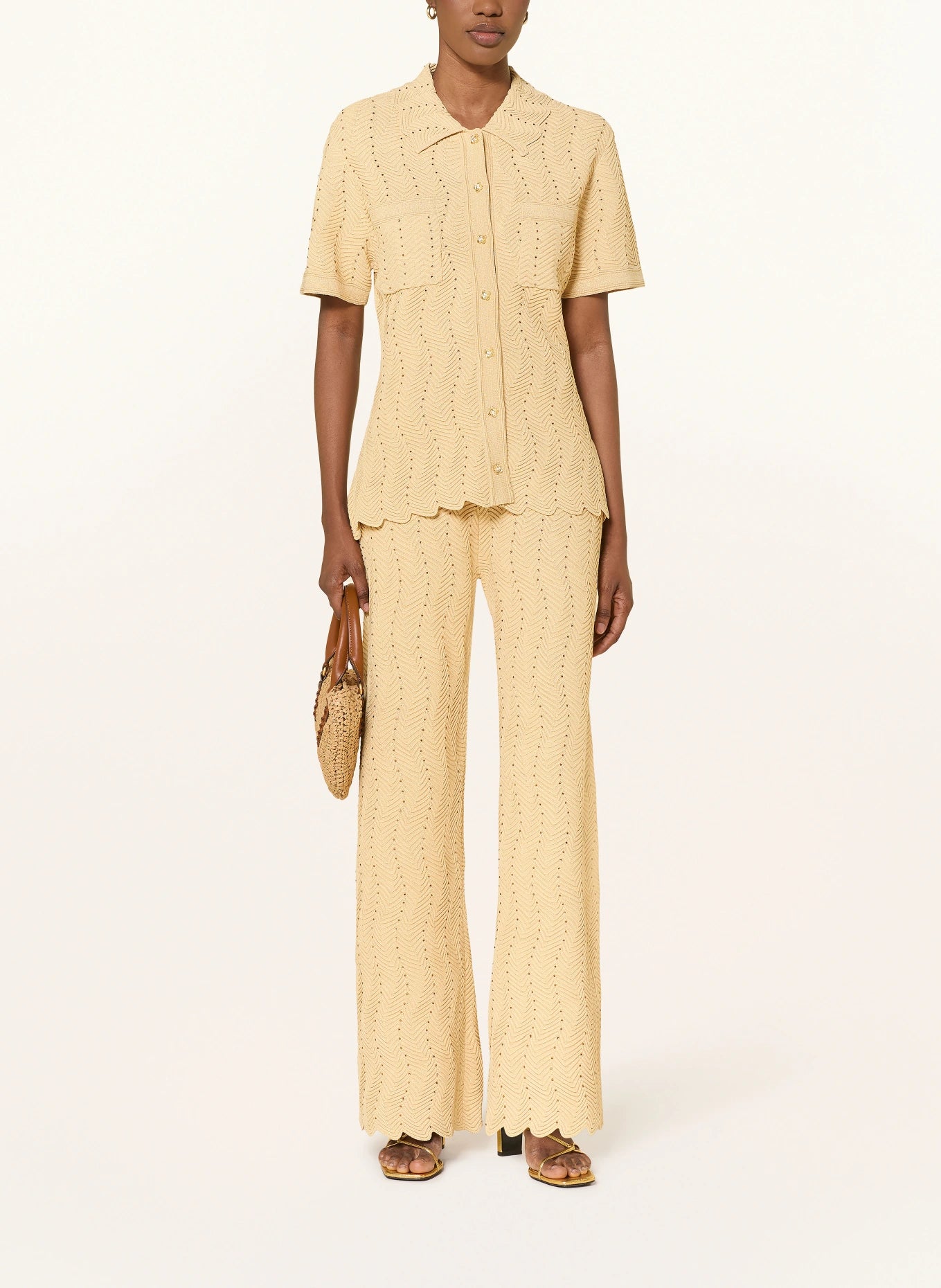 Solène Embellished Knit Trousers – Champagne Shop Byxie