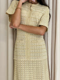 Serena Rhinestone Knit Dress - Champagne Shop Byxie