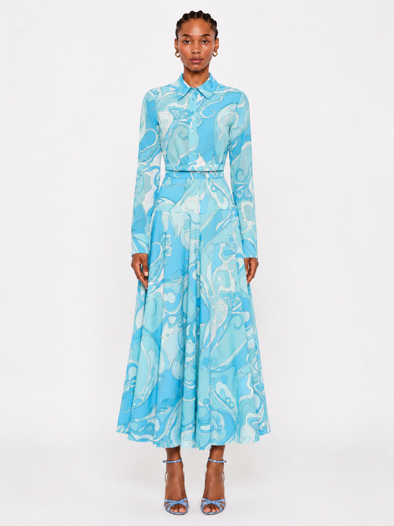 Capri Marble Co-Ord Set – Sky Blue Shop Byxie