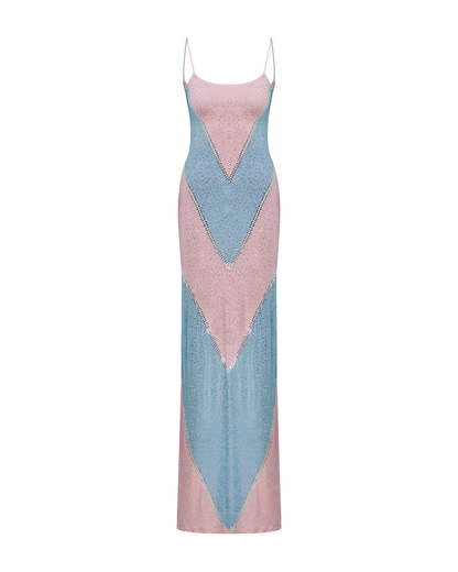 Byxie Valentina Rhinestone Bodycon Maxi Dress - Sky Blue Shop Byxie