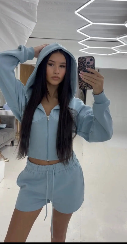 Byxie MiMi Sculpt Lounge Set | Viral Corset Zip Hoodie & Shorts Set Shop Byxie