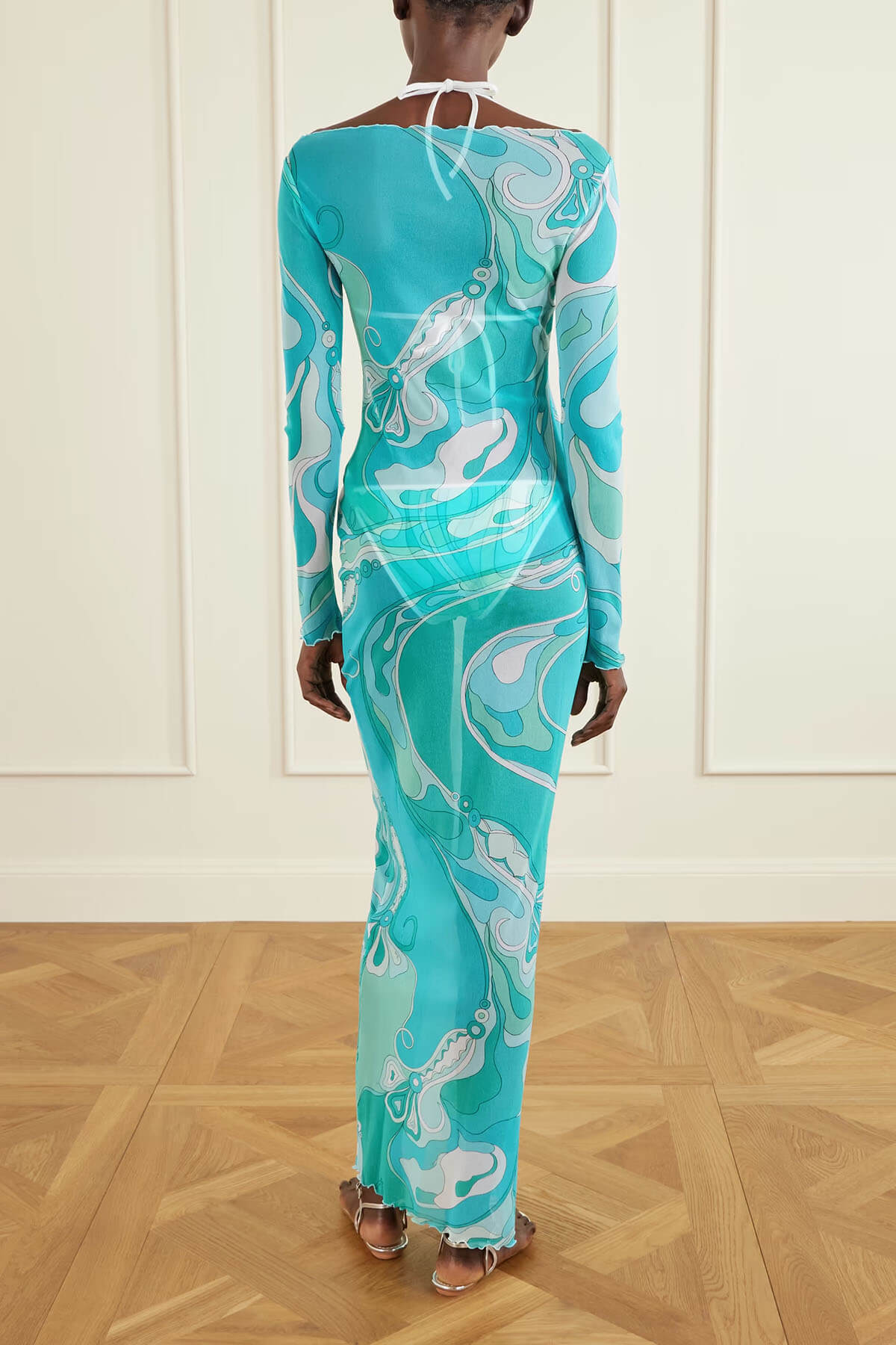 Kalani Swirl Print Mesh Maxi Dress Shop Byxie