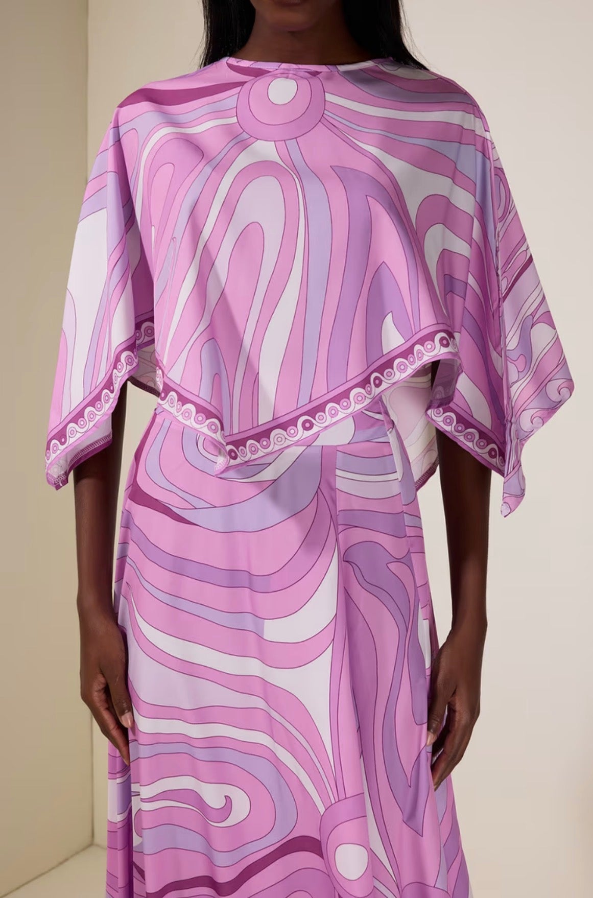 Ayana Printed Cape Top & Maxi Skirt Co-Ord Set Shop Byxie