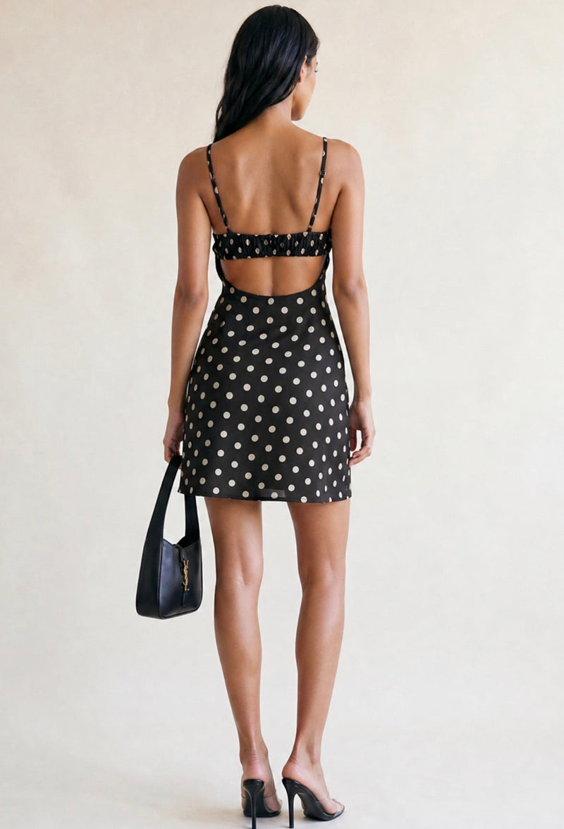 Camille Polka Dot Mini Dress Shop Byxie