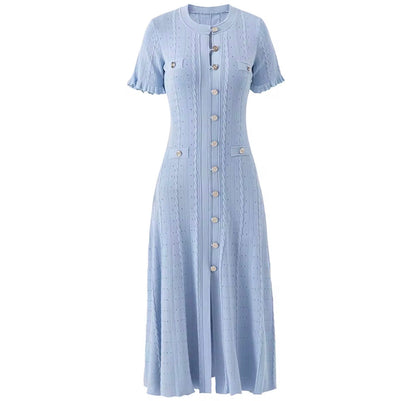 Byxie Sienna Luxe Knit Midi Dress - Baby Blue Shop Byxie