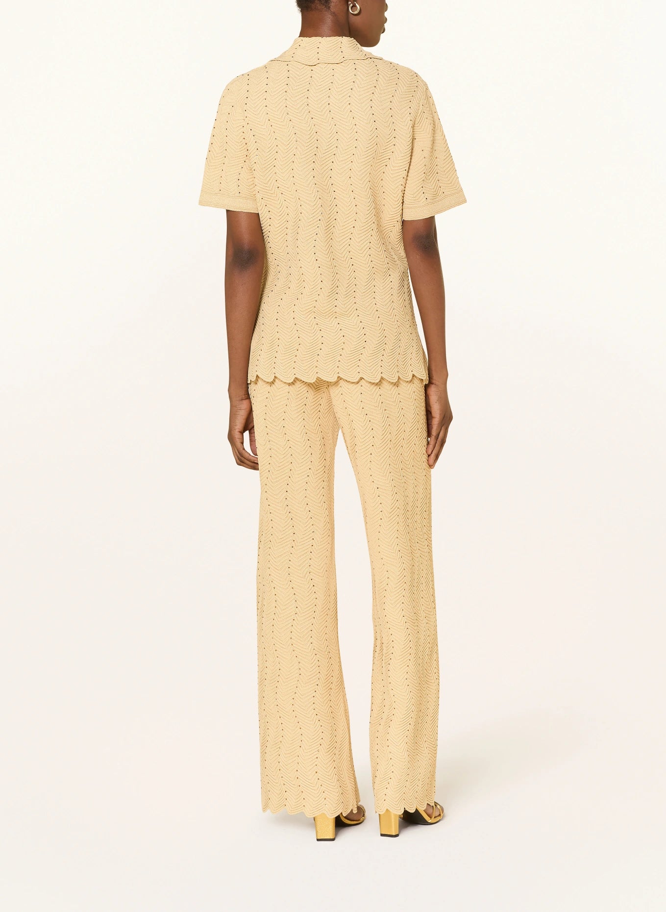 Solène Embellished Knit Shirt – Champagne Shop Byxie