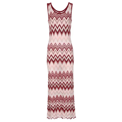 Zahara Zig Zag Knit Dress & Cardigan Set – Burgundy Shop Byxie