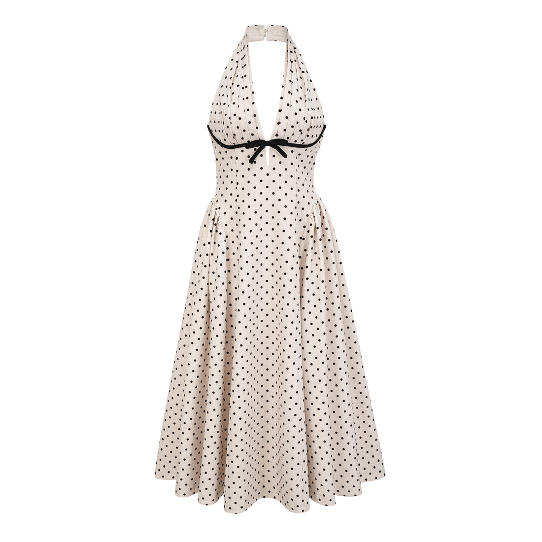 Margot Polka Dot Halterneck Midi Dress Shop Byxie