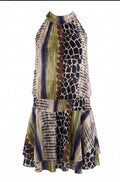 Esmé Reptile Print Halter Mini Dress Shop Byxie