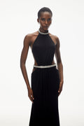 Angelica Crystal Cut Out Maxi Dress - Black Shop Byxie