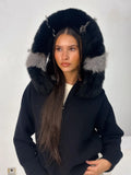 Elara Fox Fur Hood Cardigan Shop Byxie