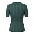 Sabrina Pointelle Knit Polo Top - Green Shop Byxie