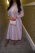 Aminata Stripe Knit Skirt Set - Pink Shop Byxie