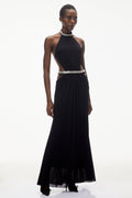 Angelica Crystal Cut Out Maxi Dress - Black Shop Byxie