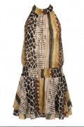 Esmé Reptile Print Halter Mini Dress Shop Byxie