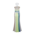 Valarie Halterneck Metallic Knit Maxi Dress - Green Shop Byxie