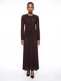 Sylvie Rhinestone Knit Cardigan & Skirt Set - Brown Shop Byxie