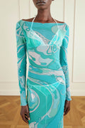 Kalani Swirl Print Mesh Maxi Dress Shop Byxie
