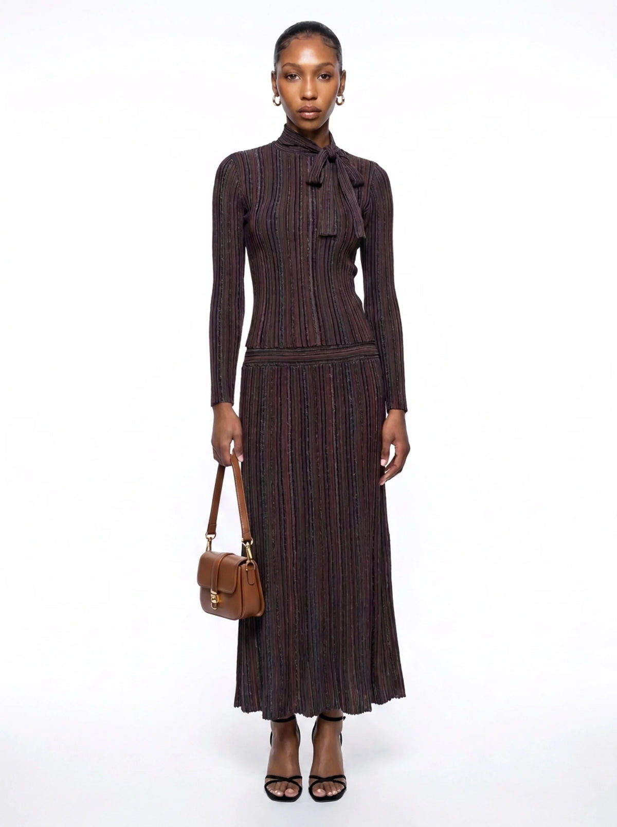 Anesu Striped Knit Maxi Set – Brown Multi Shop Byxie