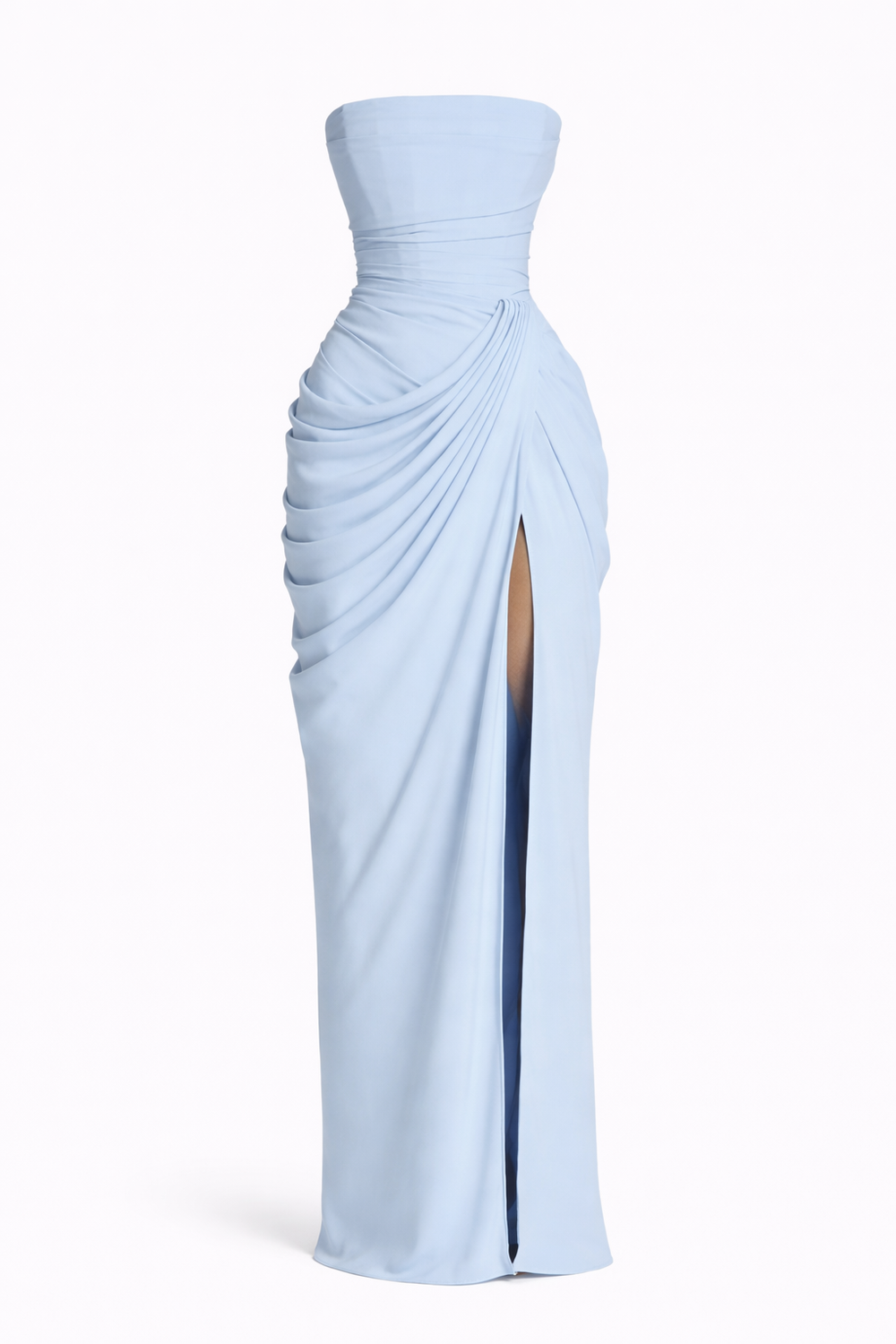 Byxie Isla Ruched Corset Maxi Dress – Sky Blue Shop Byxie