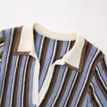 Zahra Stripe Knit Polo Mini Dress - Blue Shop Byxie