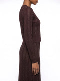 Sylvie Rhinestone Knit Cardigan & Skirt Set - Brown Shop Byxie