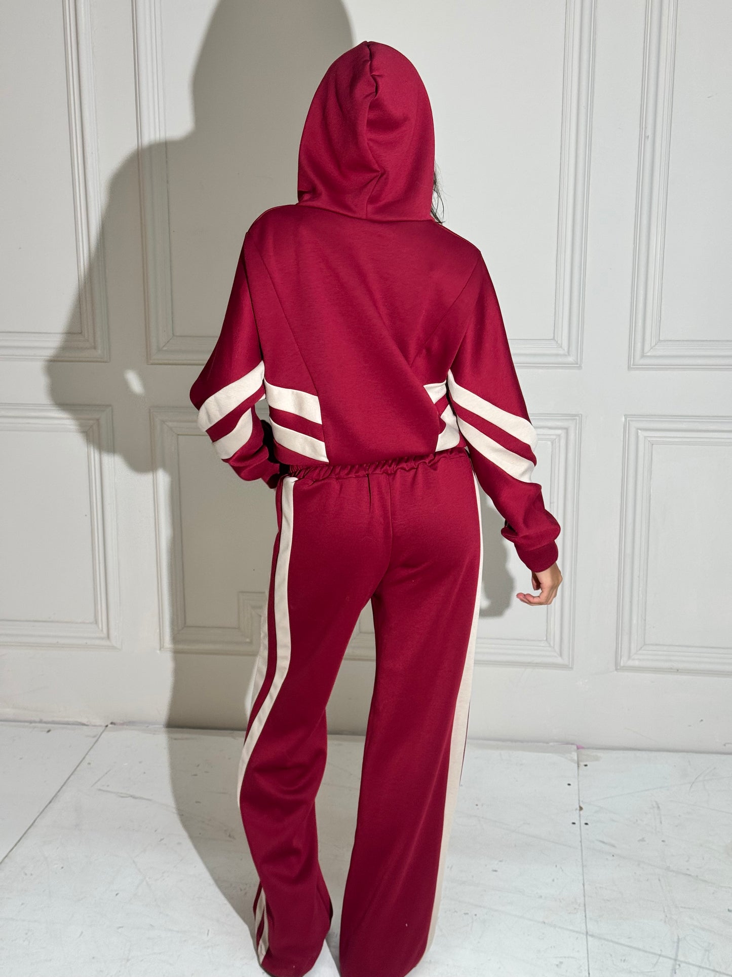 Raya Zip-Up Track Set – Burgundy