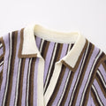 Zahra Stripe Knit Polo Mini Dress - Purple Shop Byxie