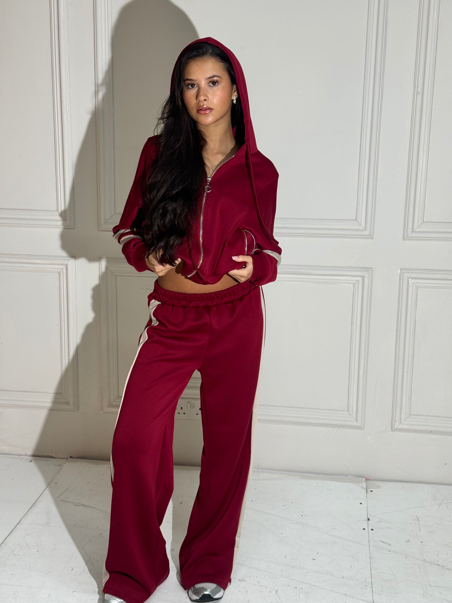 Raya Zip-Up Track Set – Burgundy