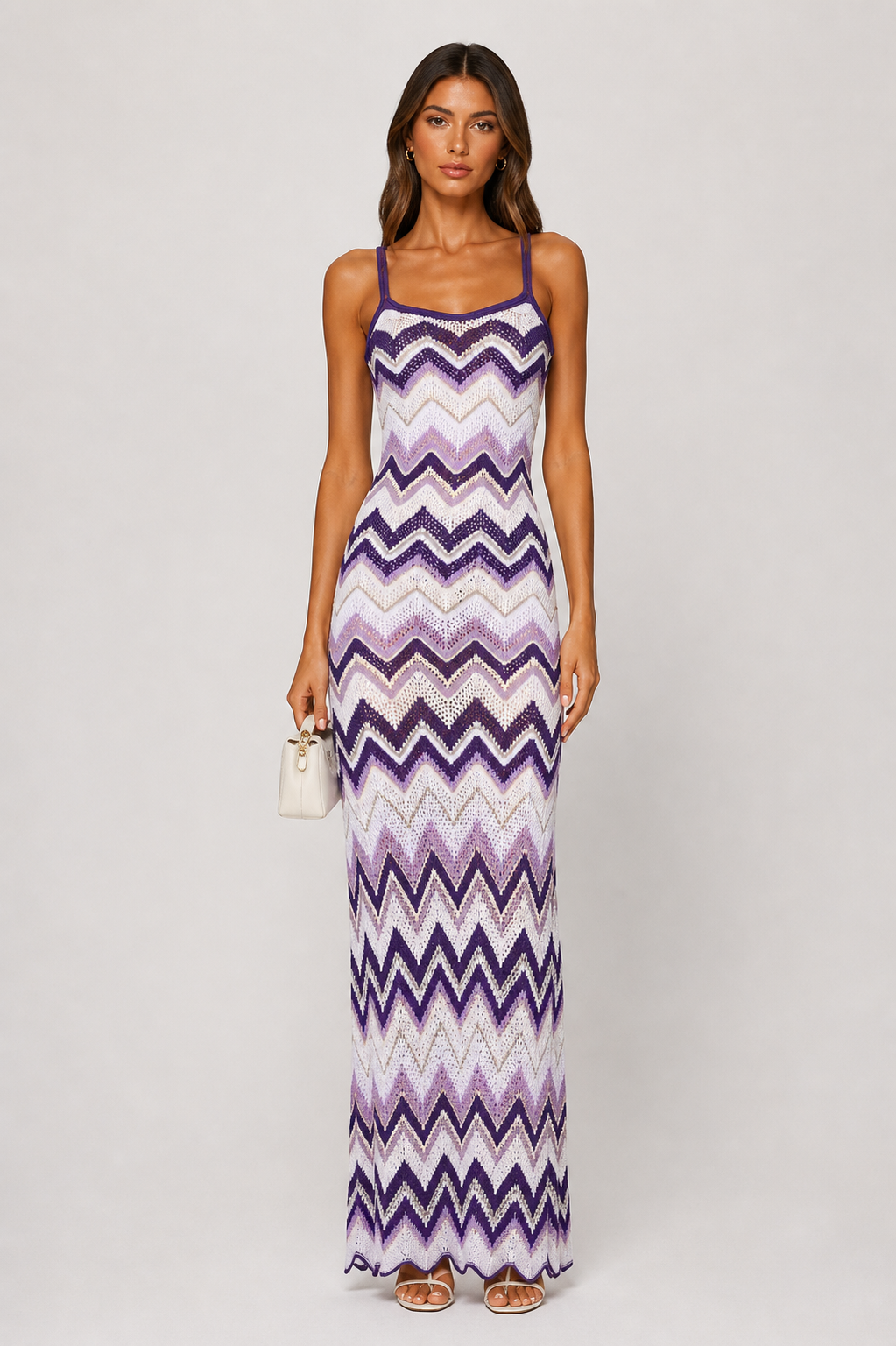 Byxie Zigzag Crochet Knit Maxi Dress Shop Byxie