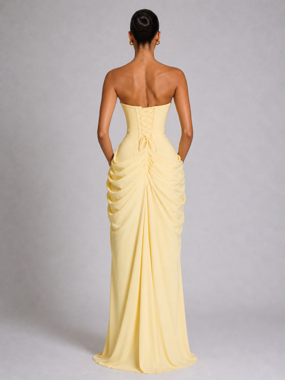 Byxie Isla Ruched Corset Maxi Dress – Lemon Shop Byxie