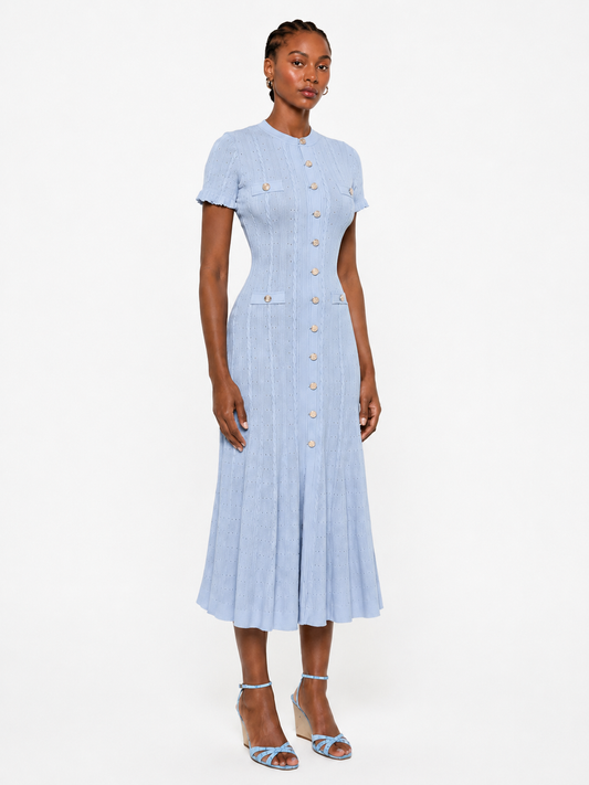 Byxie Sienna Luxe Knit Midi Dress - Baby Blue Shop Byxie