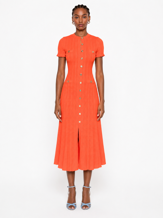 Byxie Sienna Luxe Knit Midi Dress - Orange Shop Byxie