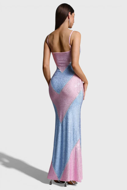 Byxie Valentina Rhinestone Bodycon Maxi Dress - Sky Blue Shop Byxie