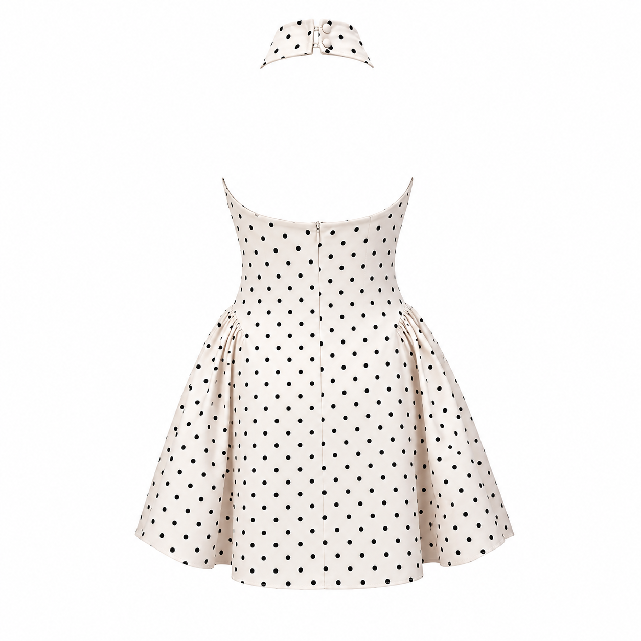 Margot White Polka Dot Halterneck Mini Dress Shop Byxie