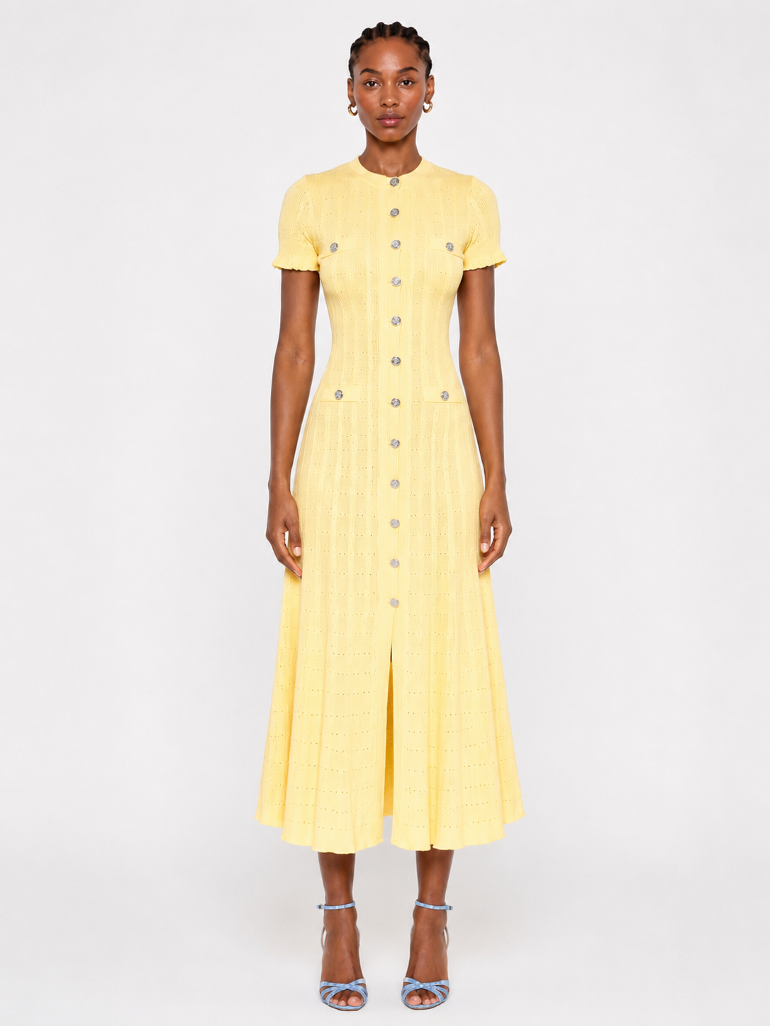 Byxie Sienna Luxe Knit Midi Dress - Yellow Shop Byxie