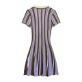 Zahra Stripe Knit Polo Mini Dress - Purple Shop Byxie