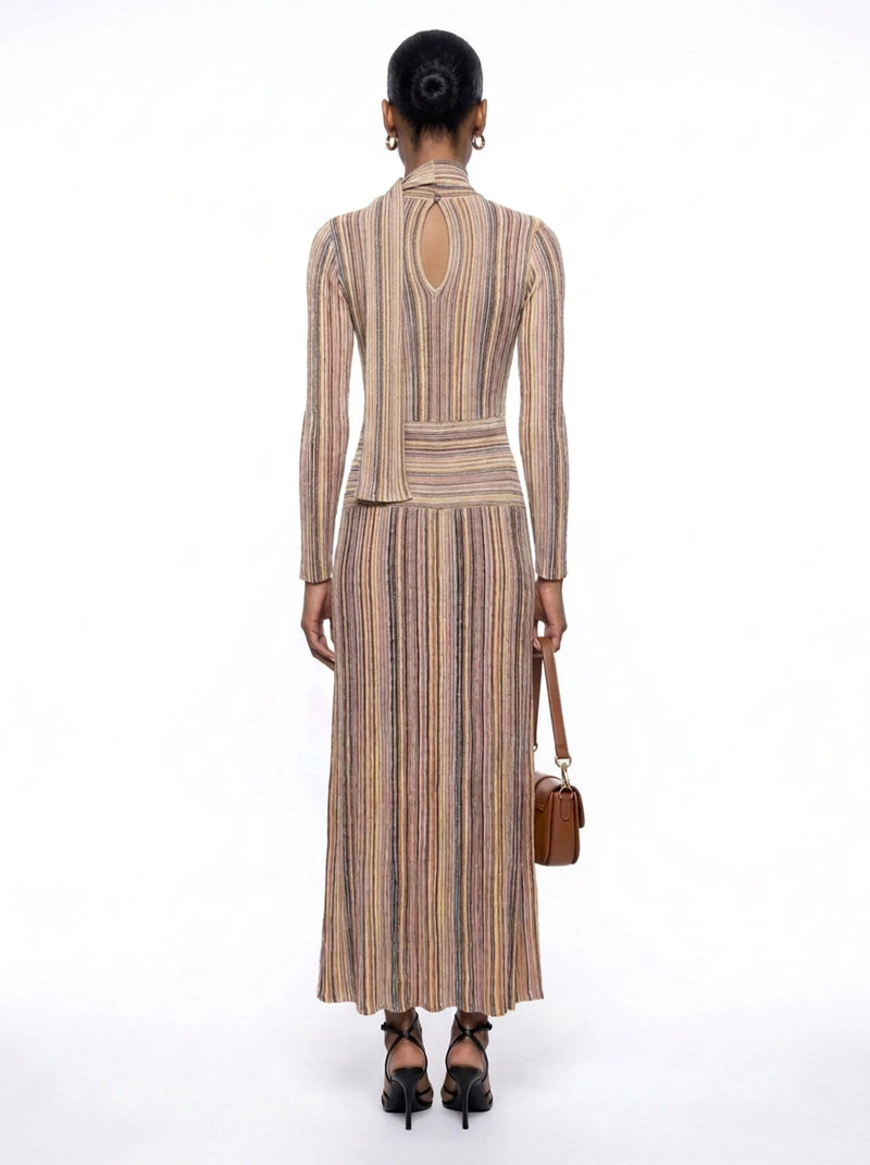 Anesu Striped Tie-Neck Knit Top & Skirt Set– Caramel Multi Shop Byxie