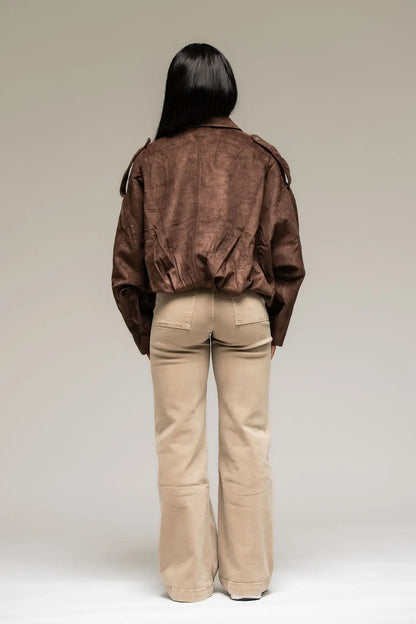 Amara Oversized Faux Suede Jacket - Shop Byxie