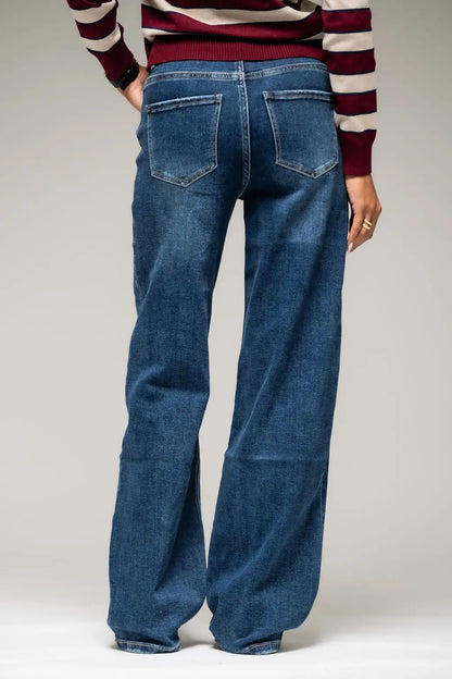 Nia Overlap Jeans - Shop Byxie