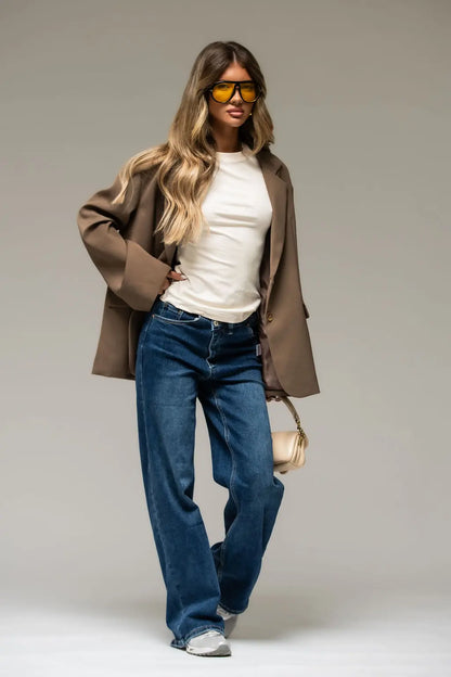 Nia Overlap Jeans - Shop Byxie